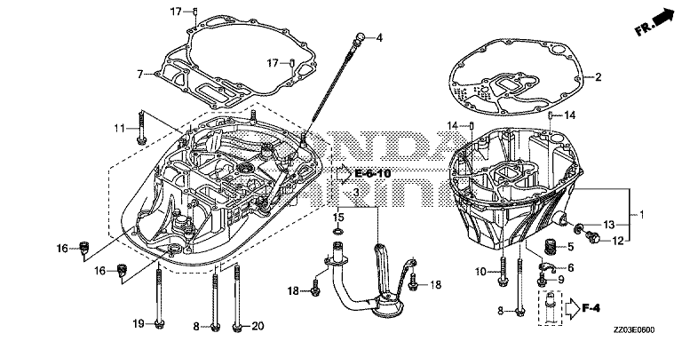 Esploso cassa olio Honda BF80-100 ak1