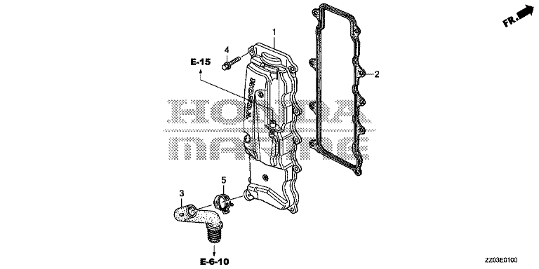 Esploso coperchio testata Honda BF80-100 ak1