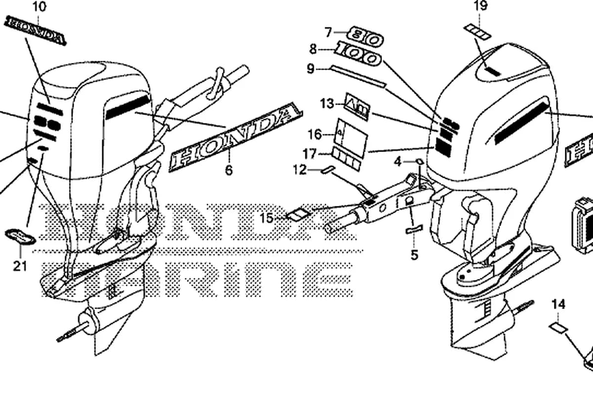 Esploso albero elica Honda BF40