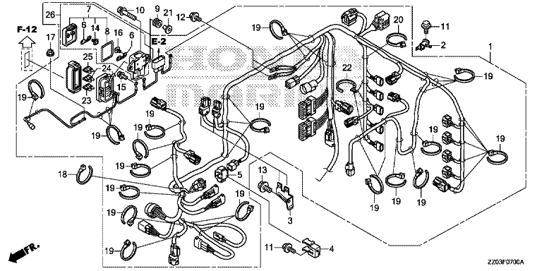 Esploso cablaggio Honda BF80-100 ak1