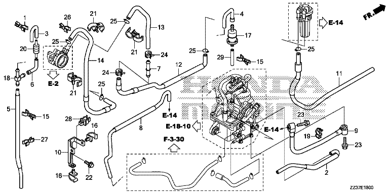 Esploso tubi Honda BF40